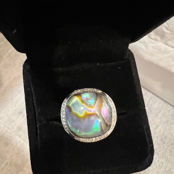Ippolita stamped sterling/abalone and diamond ring - Picture 7 of 16